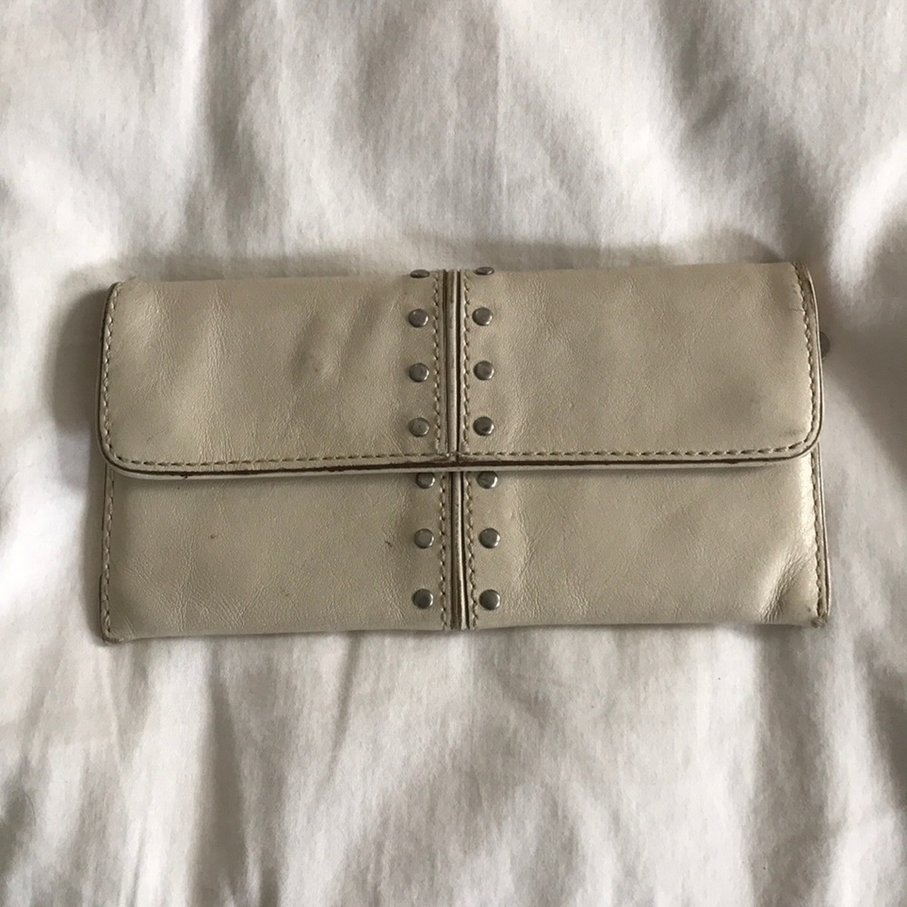 Michael Kors white leather studded wallet